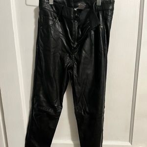 Black Faux Leather Pants